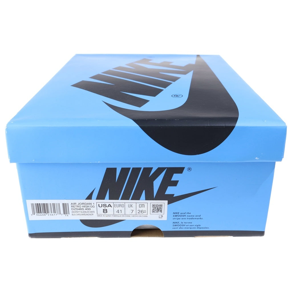 NIKE(ナイキ) AIR JORDAN 1 RETRO HIGH OG UNIVERSITY BLUEUNC TOE DZ5485-400 エアジョーダン1 レトロ ユニバーシティブルー UNCトゥ ハイカットスニーカー ブルー/ホワイト US8/26cm