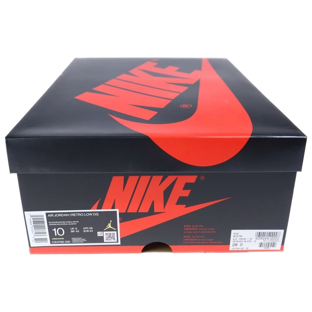 NIKE(ナイキ) AIR JORDAN 1 LOW OG BLEACHED CORAL エアジョーダン1 ブリーチドコーラル ローカットスニーカー ピンク/ブラック US10/28cm CZ0790-061