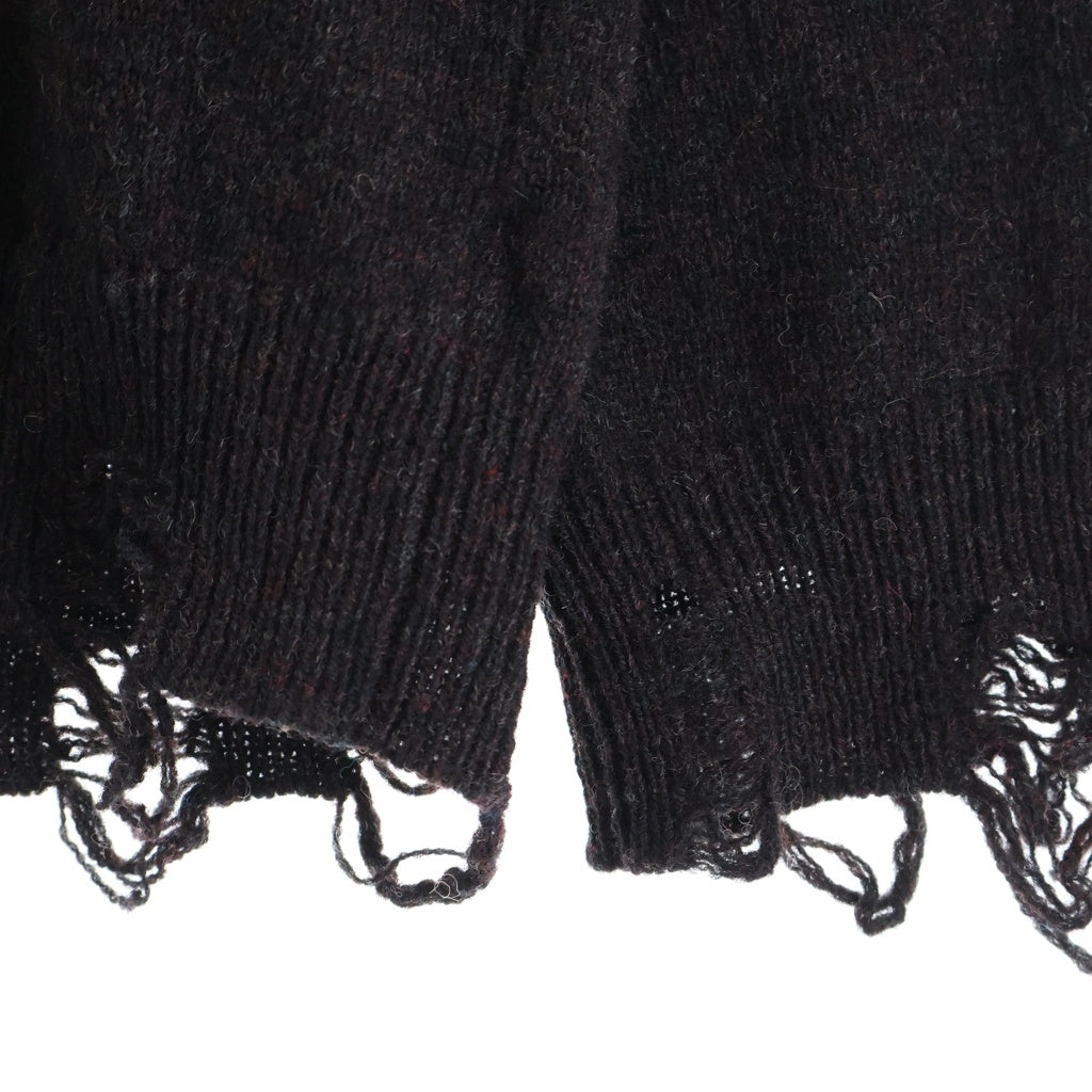 MOSCHINO(モスキーノ) Distressed Crew Neck Seater ディストレスト クルーネック セーター ウールニット ブラウン 252E-A09315503 レディース