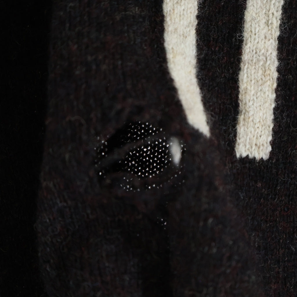 MOSCHINO(モスキーノ) Distressed Crew Neck Seater ディストレスト クルーネック セーター ウールニット ブラウン 252E-A09315503 レディース