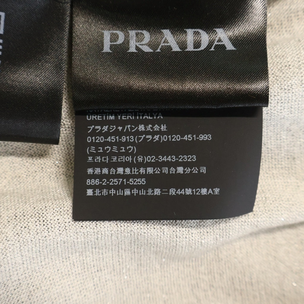 PRADA(プラダ) Vネックセーター ニット シルク シルバー UMB283 S221 1Z4Q レディース