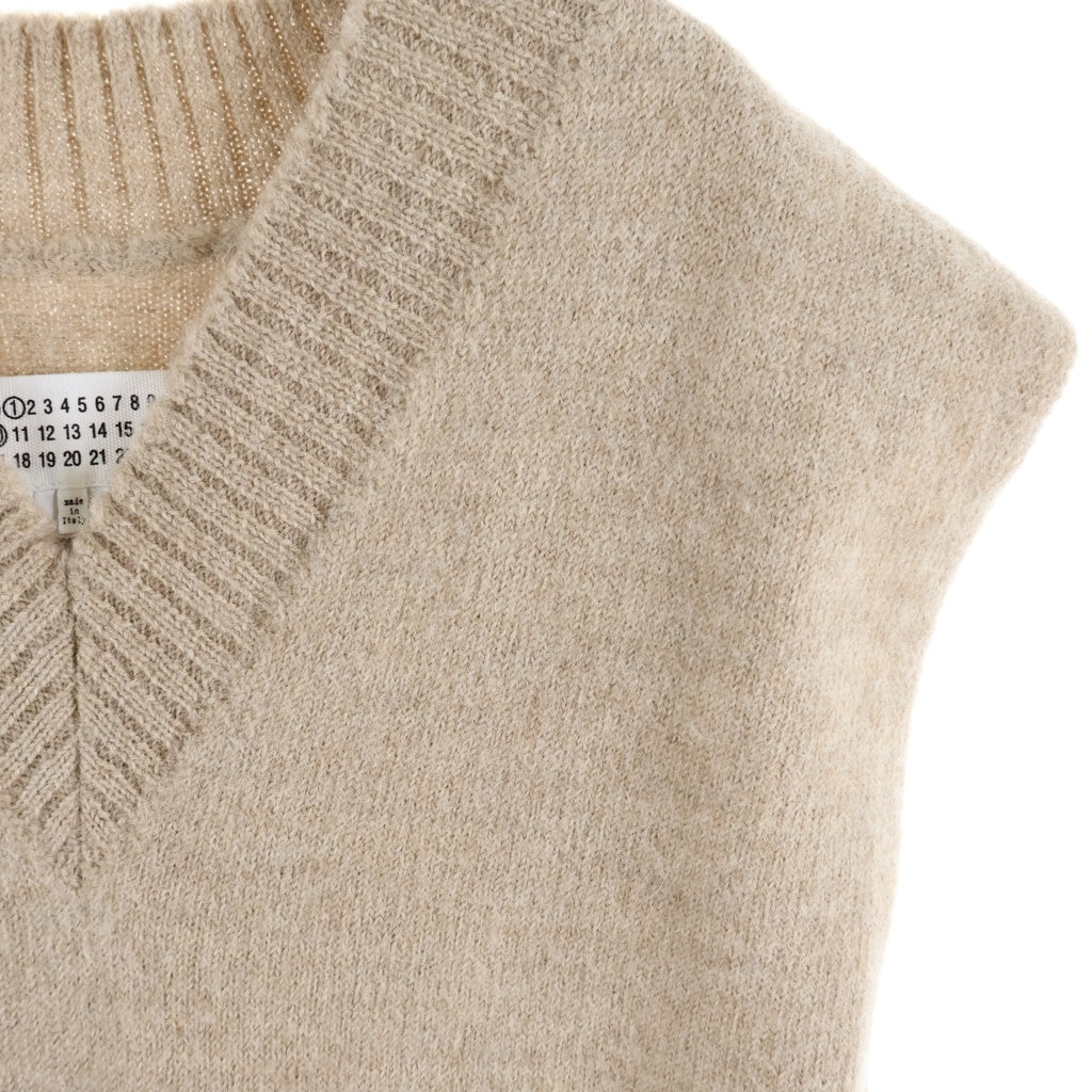Maison Margiela(メゾンマルジェラ) 22AW Vネック ウール ニット ベスト ベージュ S50TH0057 S18145