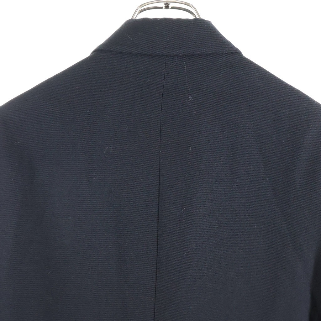 Yohji Yamamoto POUR HOMME(ヨウジヤマモト プールオム) 23AW ARMY GABARDINE W-BELTED PANTSEAKED JACKET フラシベルト付 ダブルブレスト ピークジャケット ブラック HJ-J71-120