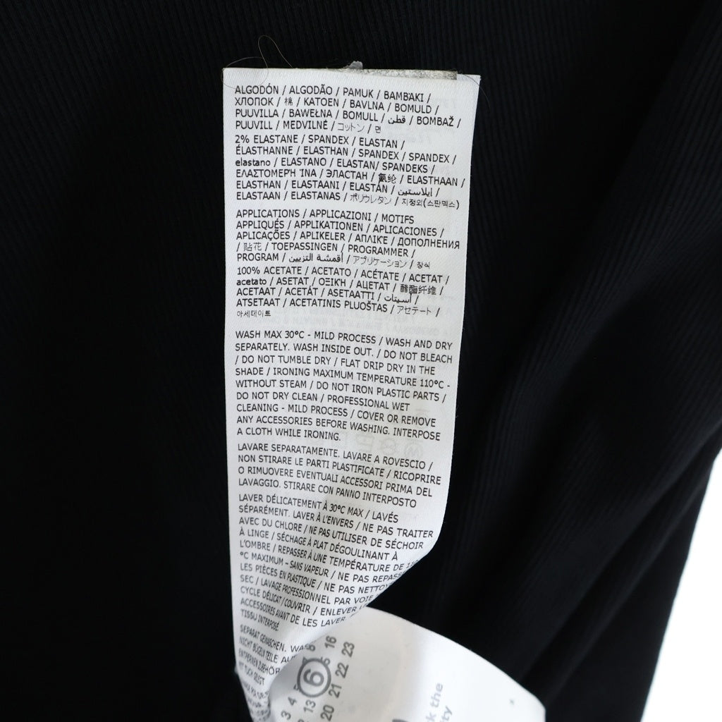 MM6 Maison Margiela(エムエムシックスメゾンマルジェラ) ドレープ フリンジ ノースリーブ クルーネック タンクトップ トップス カットソー ブラック レディース S52NL0069 MTJ017