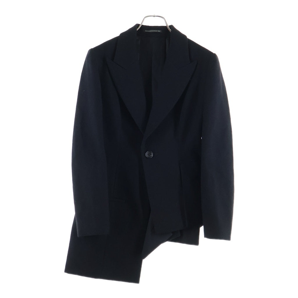 YOHJI YAMAMOTO REGULATION(ヨウジヤマモト レギュレーション) ポリエステル アシンメトリー フルジップ トラックジャケット ロングドレス ワンピース ブラック レディース FB-D51-901