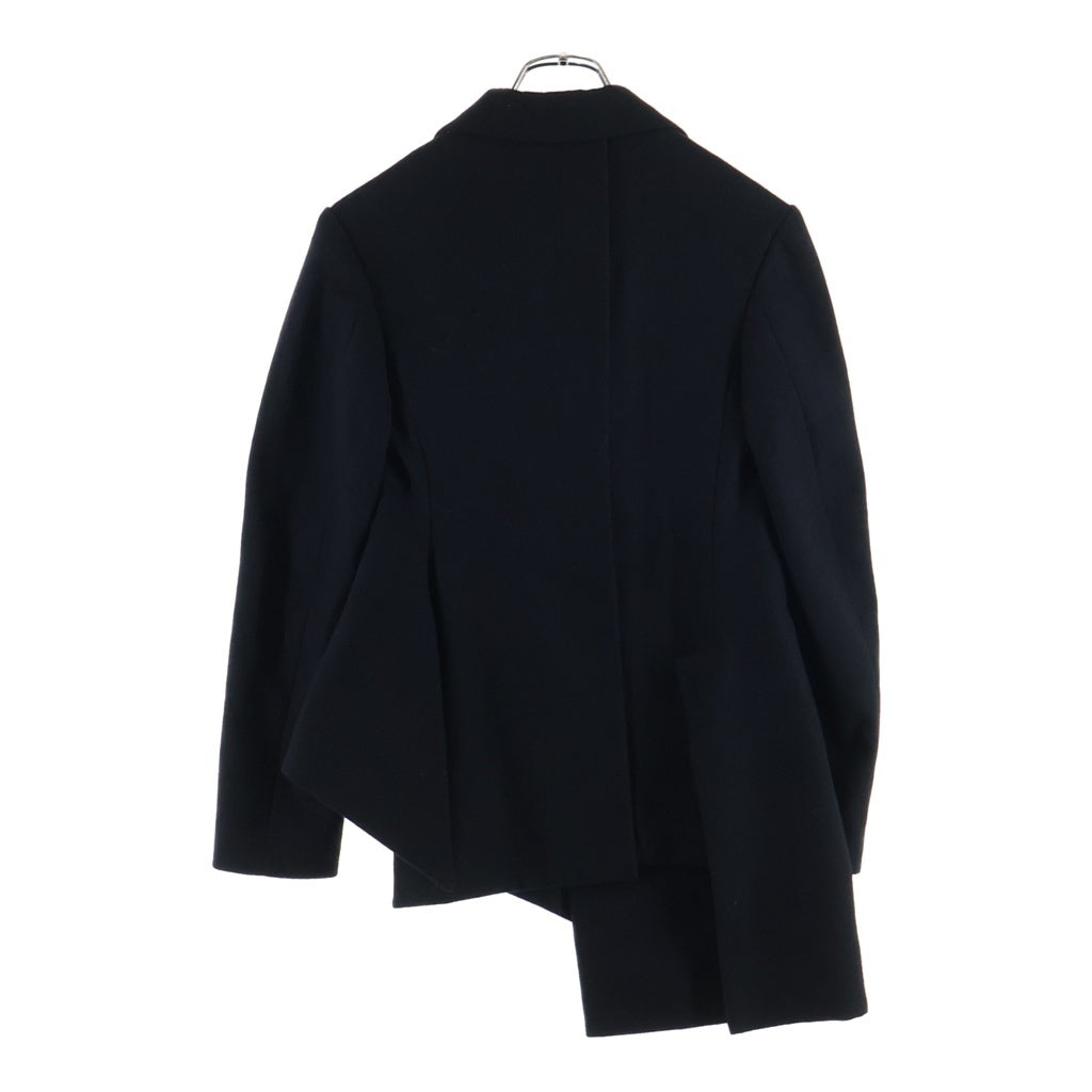 YOHJI YAMAMOTO REGULATION(ヨウジヤマモト レギュレーション) ポリエステル アシンメトリー フルジップ トラックジャケット ロングドレス ワンピース ブラック レディース FB-D51-901