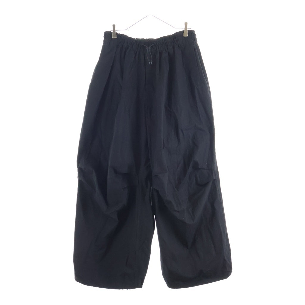 YOHJI YAMAMOTO REGULATION(ヨウジヤマモト レギュレーション) Parachute Pants コットン ナイロン パラシュートパンツ ワイドパンツ ブラック レディース FT-P94-005
