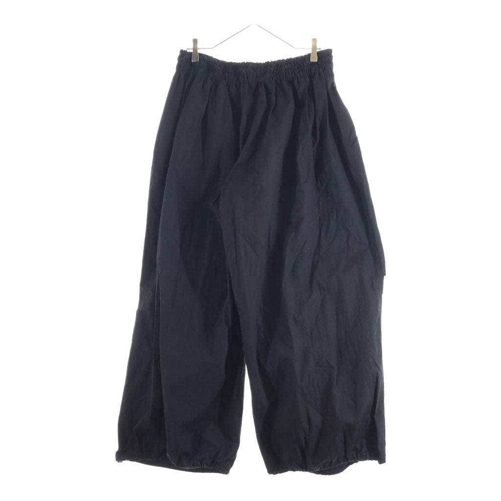 YOHJI YAMAMOTO REGULATION(ヨウジヤマモト レギュレーション) Parachute Pants コットン ナイロン パラシュートパンツ ワイドパンツ ブラック レディース FT-P94-005