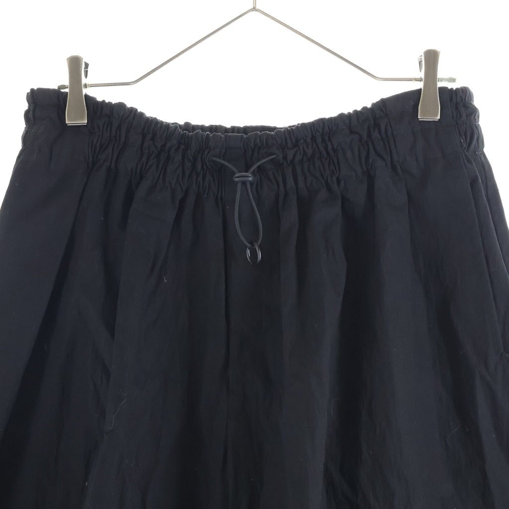 YOHJI YAMAMOTO REGULATION(ヨウジヤマモト レギュレーション) Parachute Pants コットン ナイロン パラシュートパンツ ワイドパンツ ブラック レディース FT-P94-005