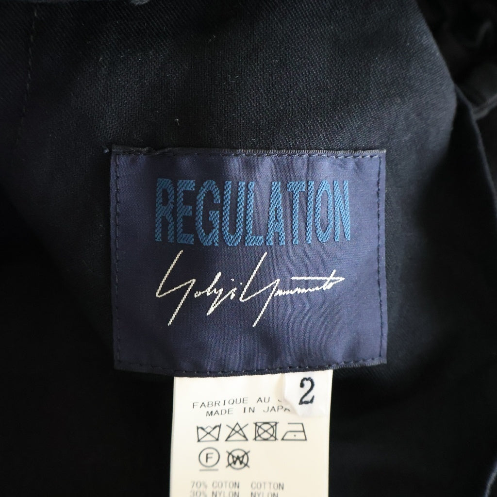 YOHJI YAMAMOTO REGULATION(ヨウジヤマモト レギュレーション) Parachute Pants コットン ナイロン パラシュートパンツ ワイドパンツ ブラック レディース FT-P94-005