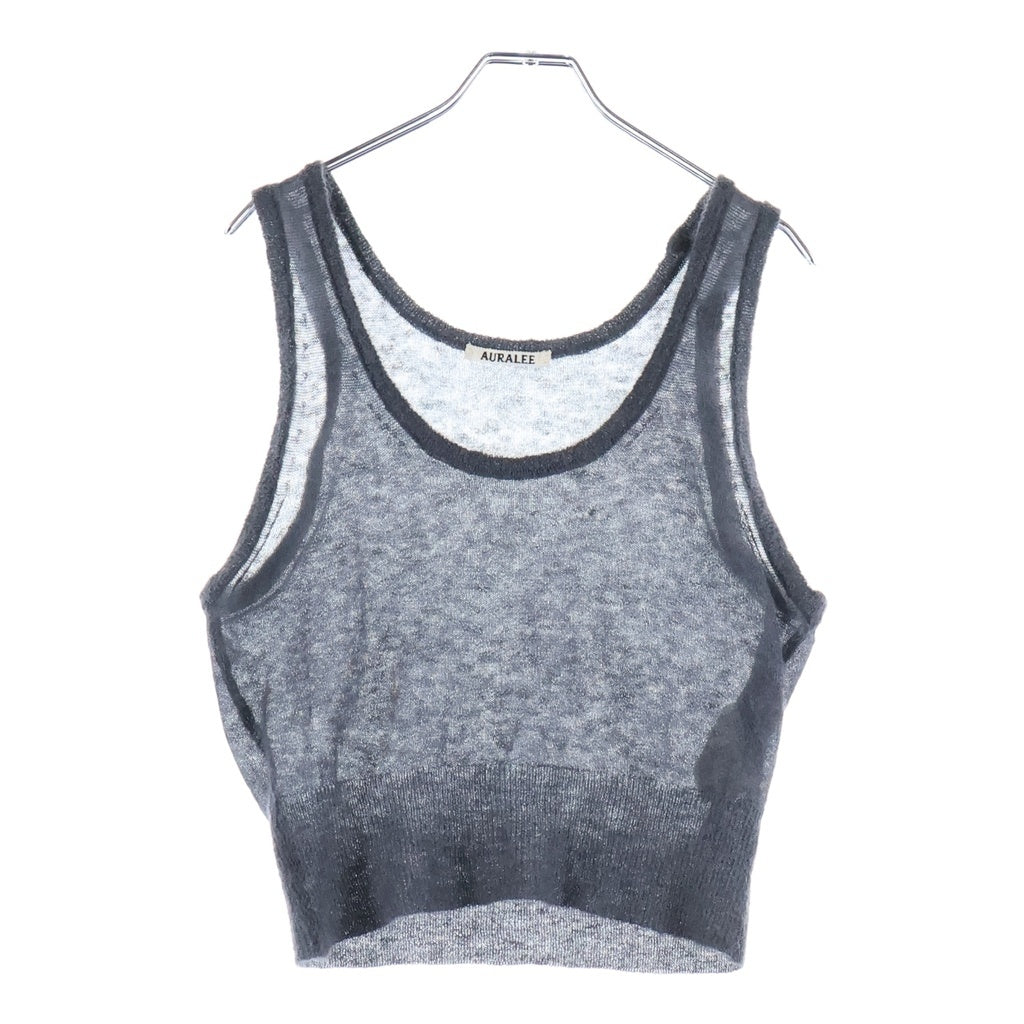 AURALEE(オーラリー) 24SS KID MOHAIR SHEER KNIT TANK キッドモヘヤ シアーニット タンクトップ グレー A24ST05FG レディース