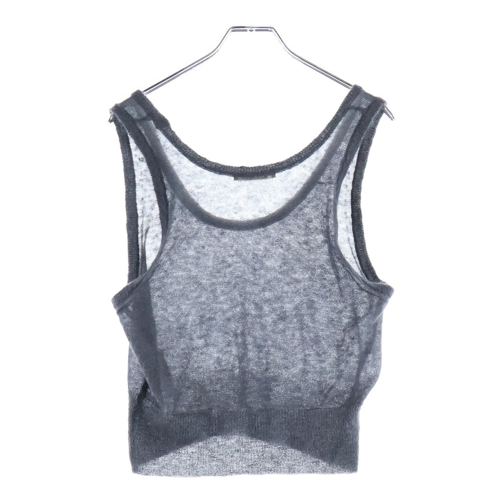AURALEE(オーラリー) 24SS KID MOHAIR SHEER KNIT TANK キッドモヘヤ シアーニット タンクトップ グレー A24ST05FG レディース