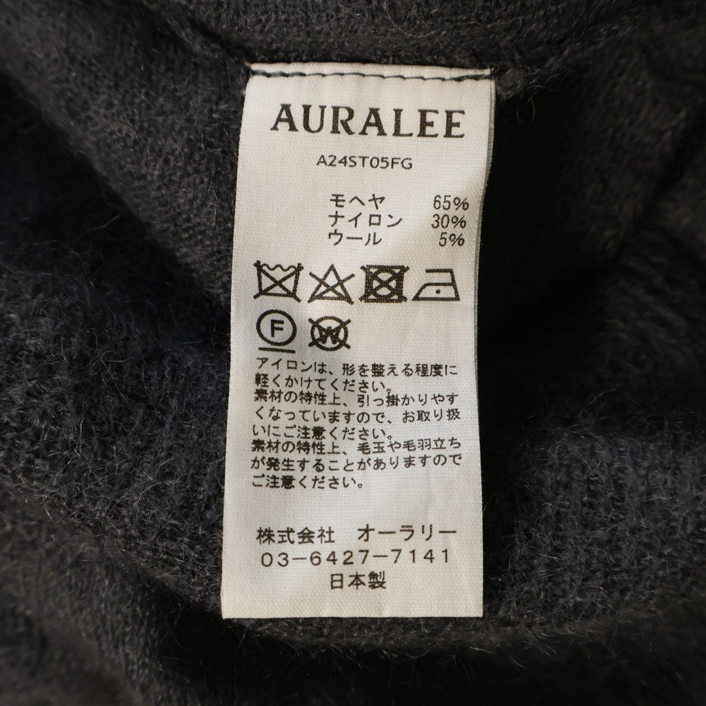 AURALEE(オーラリー) 24SS KID MOHAIR SHEER KNIT TANK キッドモヘヤ シアーニット タンクトップ グレー A24ST05FG レディース
