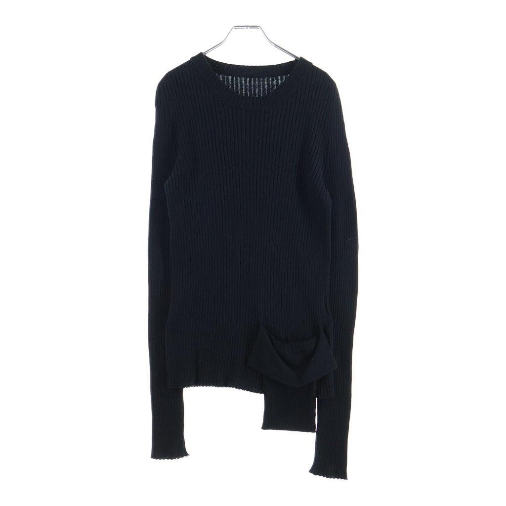 Yohji Yamamoto(ヨウジヤマモト) 変形カシミヤ混 ニット セーター ブラック FX-K23-091