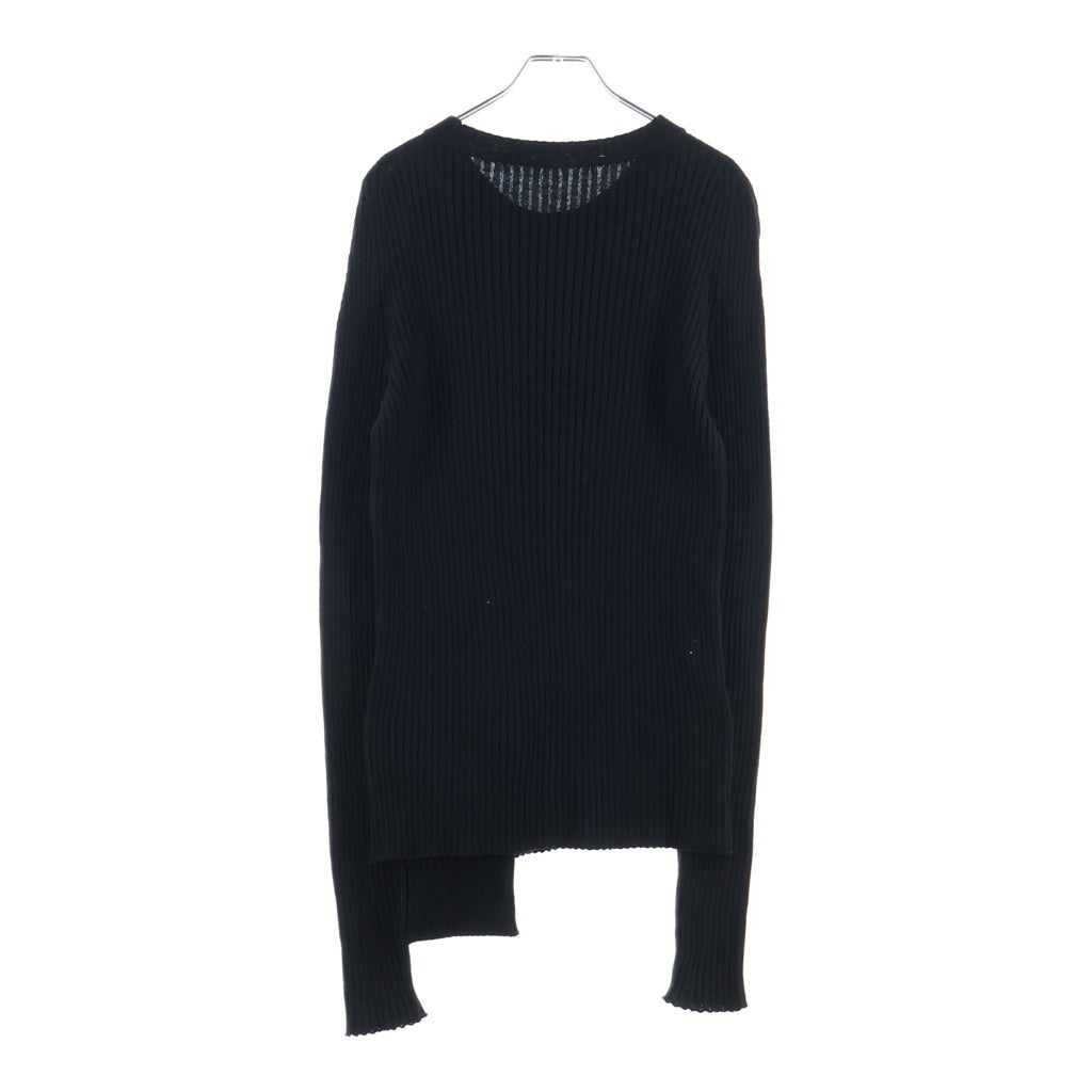 Yohji Yamamoto(ヨウジヤマモト) 変形カシミヤ混 ニット セーター ブラック FX-K23-091