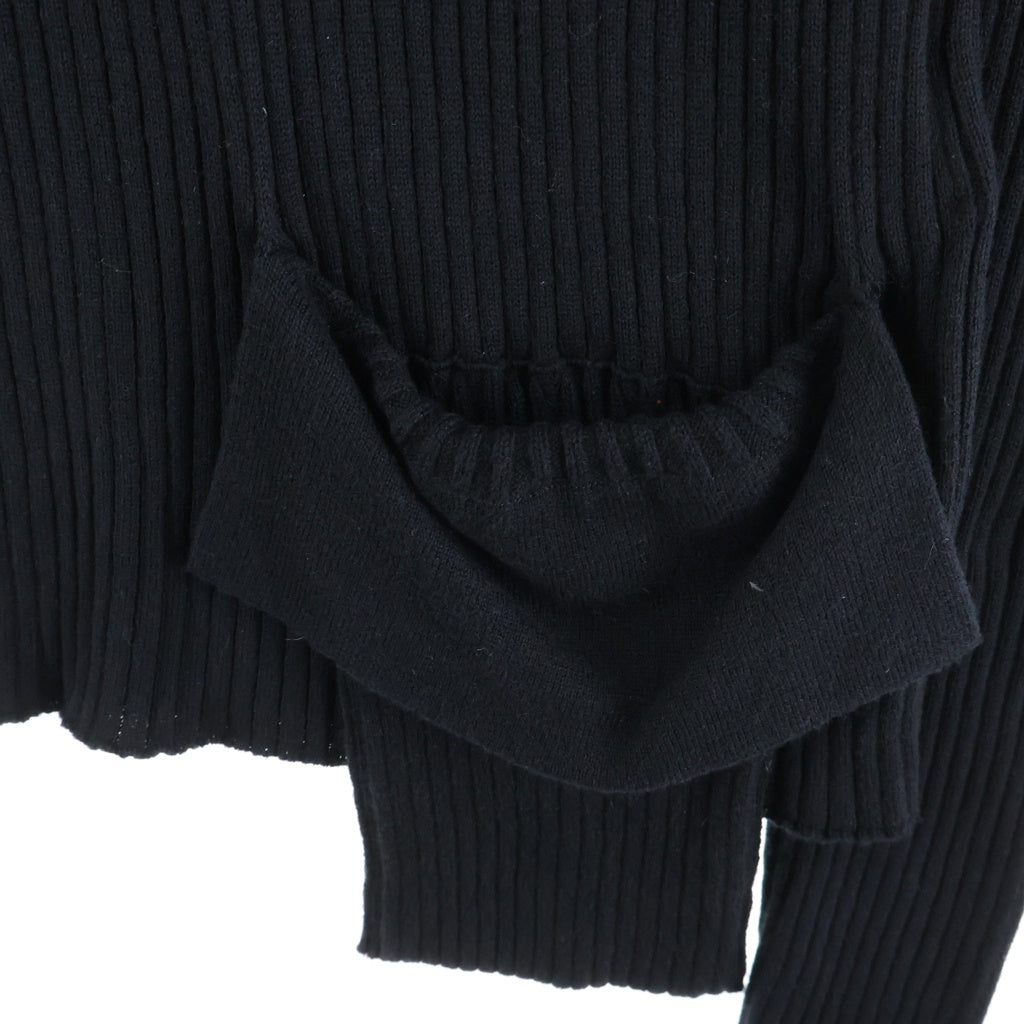 Yohji Yamamoto(ヨウジヤマモト) 変形カシミヤ混 ニット セーター ブラック FX-K23-091