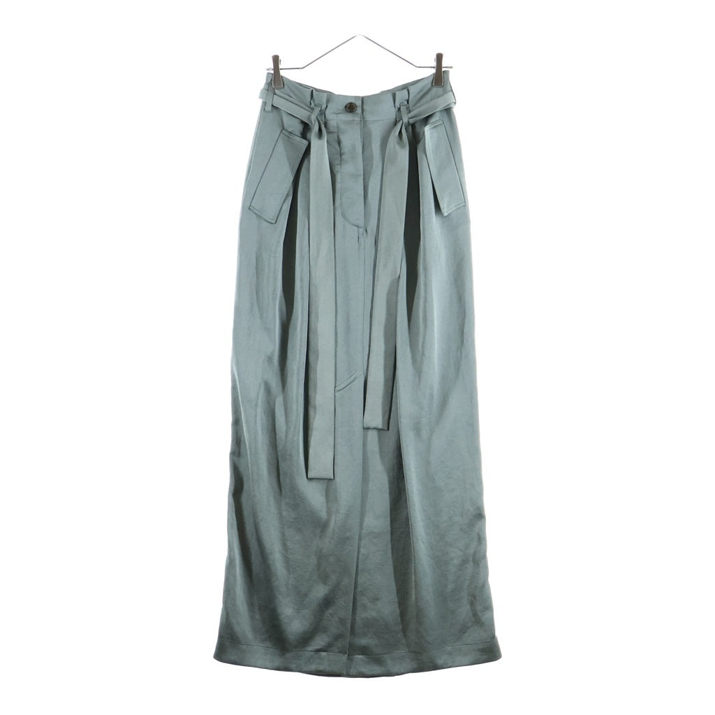 DRIES VAN NOTEN(ドリスヴァンノッテン) ポリエステル ウエストリボン付き ハイウエスト マキシラップスカート グリーン レディース