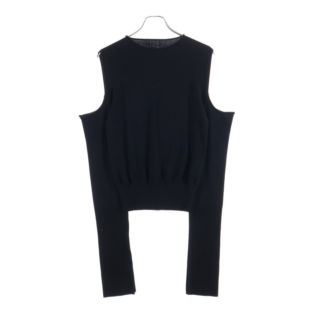 Rick Owens(リックオウエンス) 24AW カットアウトデザイン ケープスリーブ ニットセーター ブラック レディース RP02D3611-VI