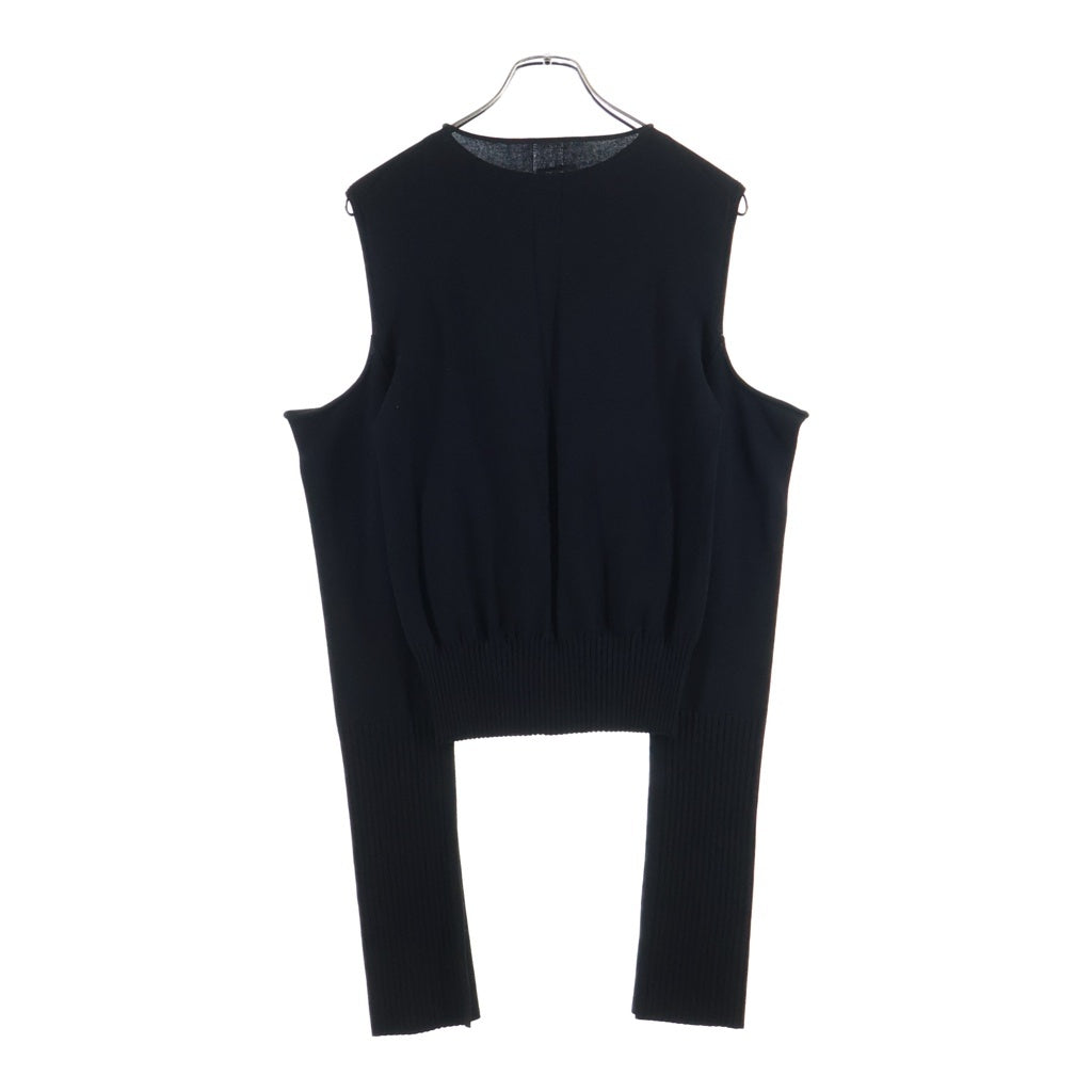 Rick Owens(リックオウエンス) 24AW カットアウトデザイン ケープスリーブ ニットセーター ブラック レディース RP02D3611-VI