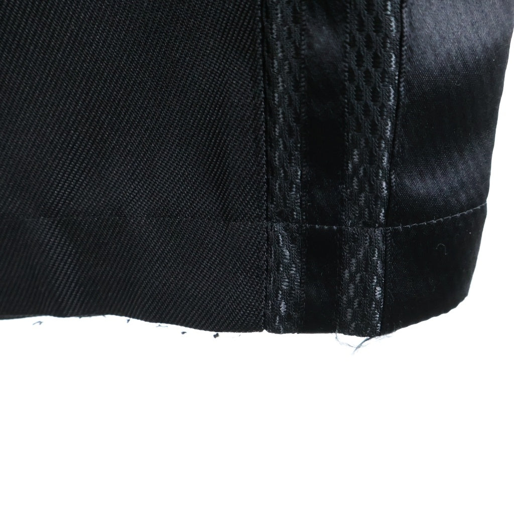 JUNYA WATANABE COMME des GARCONS(ジュンヤワタナベ コムデギャルソン) ウエストドローコード 裾ジップ エステルサイドライン ワイドトラックパンツパンツ ブラック