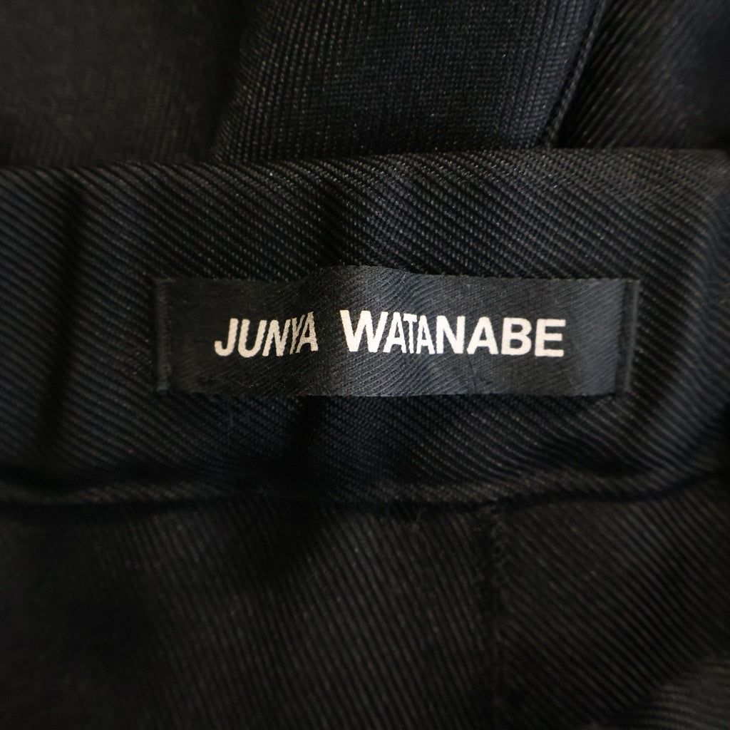 JUNYA WATANABE COMME des GARCONS(ジュンヤワタナベ コムデギャルソン) ウエストドローコード 裾ジップ エステルサイドライン ワイドトラックパンツパンツ ブラック