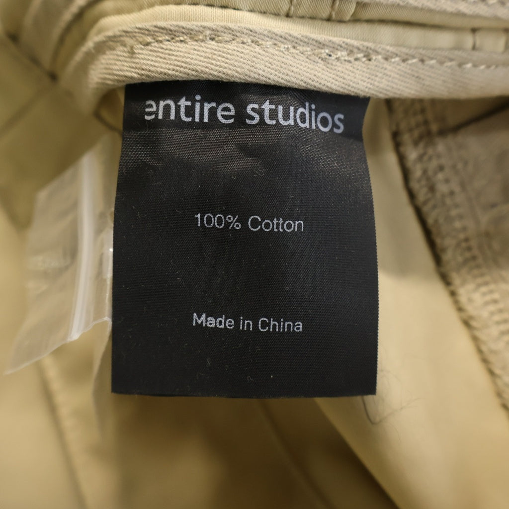 entire studios(エンタイア スタジオ) ジップフライ ワイド ベイカーパンツ ベージュ ES2495SA PO0124