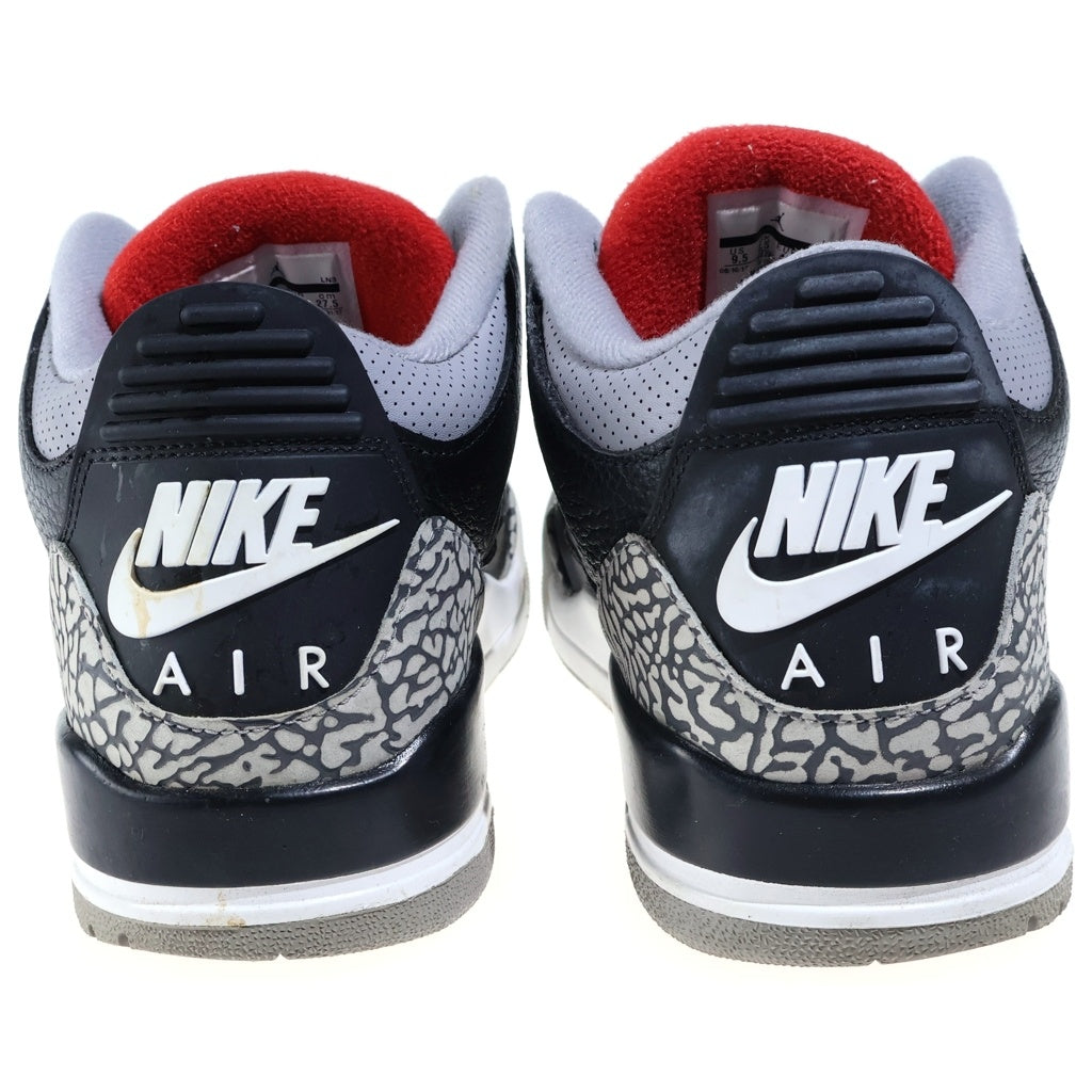 NIKE(ナイキ) AIR JORDAN 3 RETRO OG BLACK CEMENT エアジョーダン3 レトロ ブラックセメント ハイカットスニーカー ブラック US9.5/27.5cm 854262-001