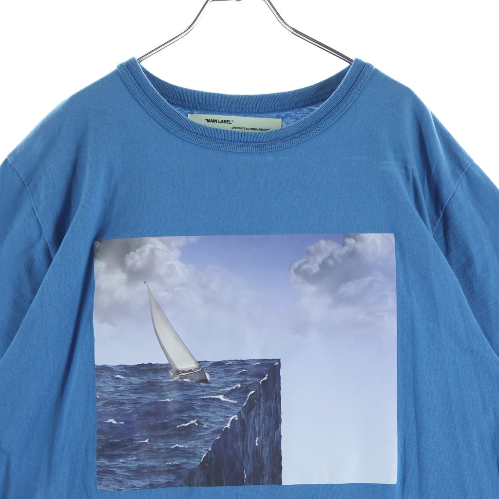 OFF-WHITE(オフホワイト) グラフィックプリント クルーネック 半袖Tシャツ カットソー ブルー OMAA002F17185024