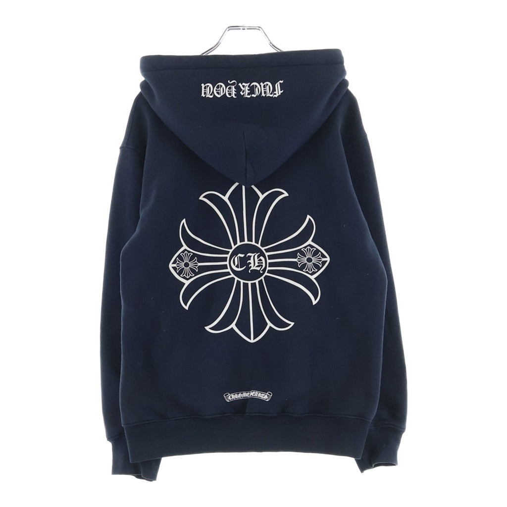 CHROME HEARTS(クロムハーツ) OLD SWTSHRT PLVR オールド バックCHプラスプリント 裏地サーマル ジップアップパーカー スウェット ブラック