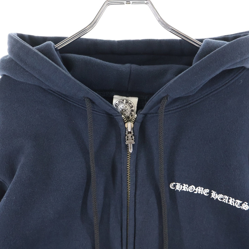 CHROME HEARTS(クロムハーツ) OLD SWTSHRT PLVR オールド バックCHプラスプリント 裏地サーマル ジップアップパーカー スウェット ブラック