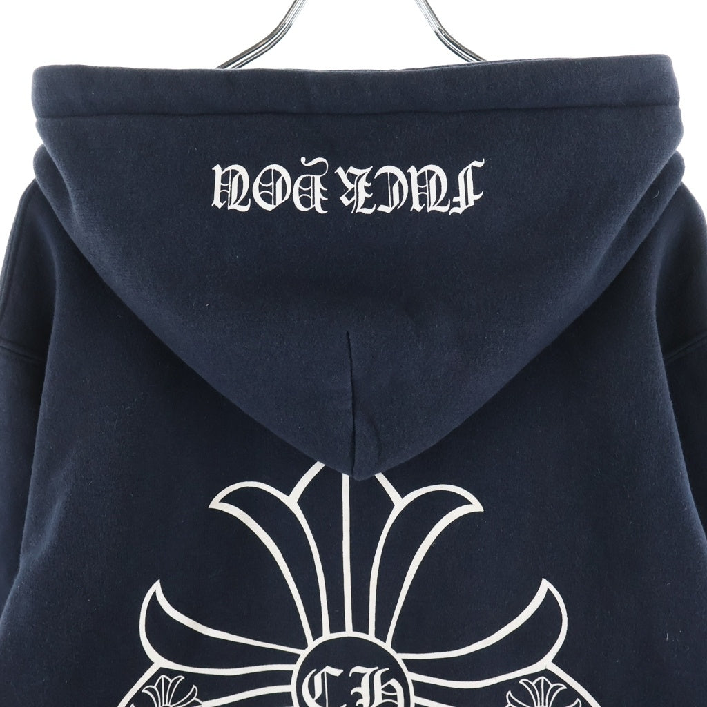 CHROME HEARTS(クロムハーツ) OLD SWTSHRT PLVR オールド バックCHプラスプリント 裏地サーマル ジップアップパーカー スウェット ブラック