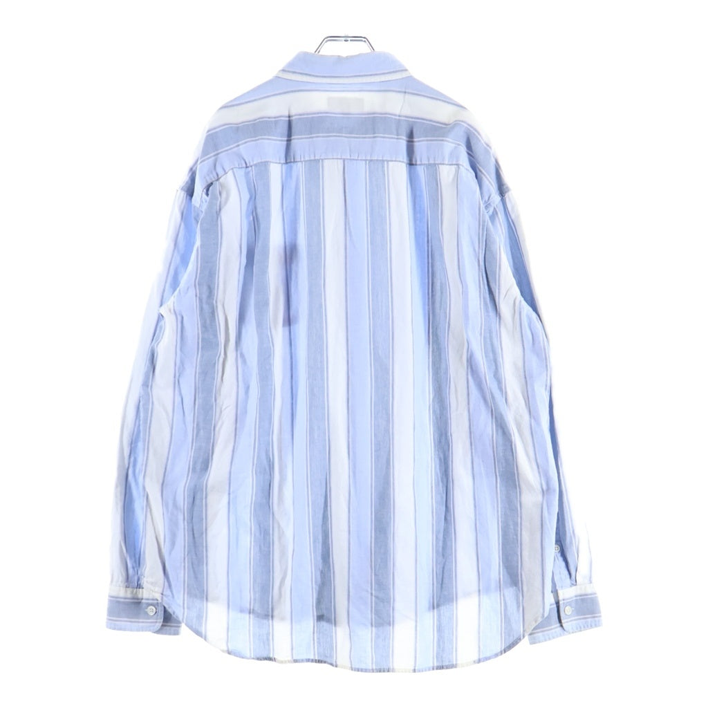 STUSSY(ステューシー) WIDE STRIPED SHIRT ワイドストライプ総柄 ボタン 長袖シャツ ブルー/ホワイト 1110239