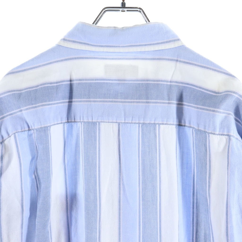 STUSSY(ステューシー) WIDE STRIPED SHIRT ワイドストライプ総柄 ボタン 長袖シャツ ブルー/ホワイト 1110239
