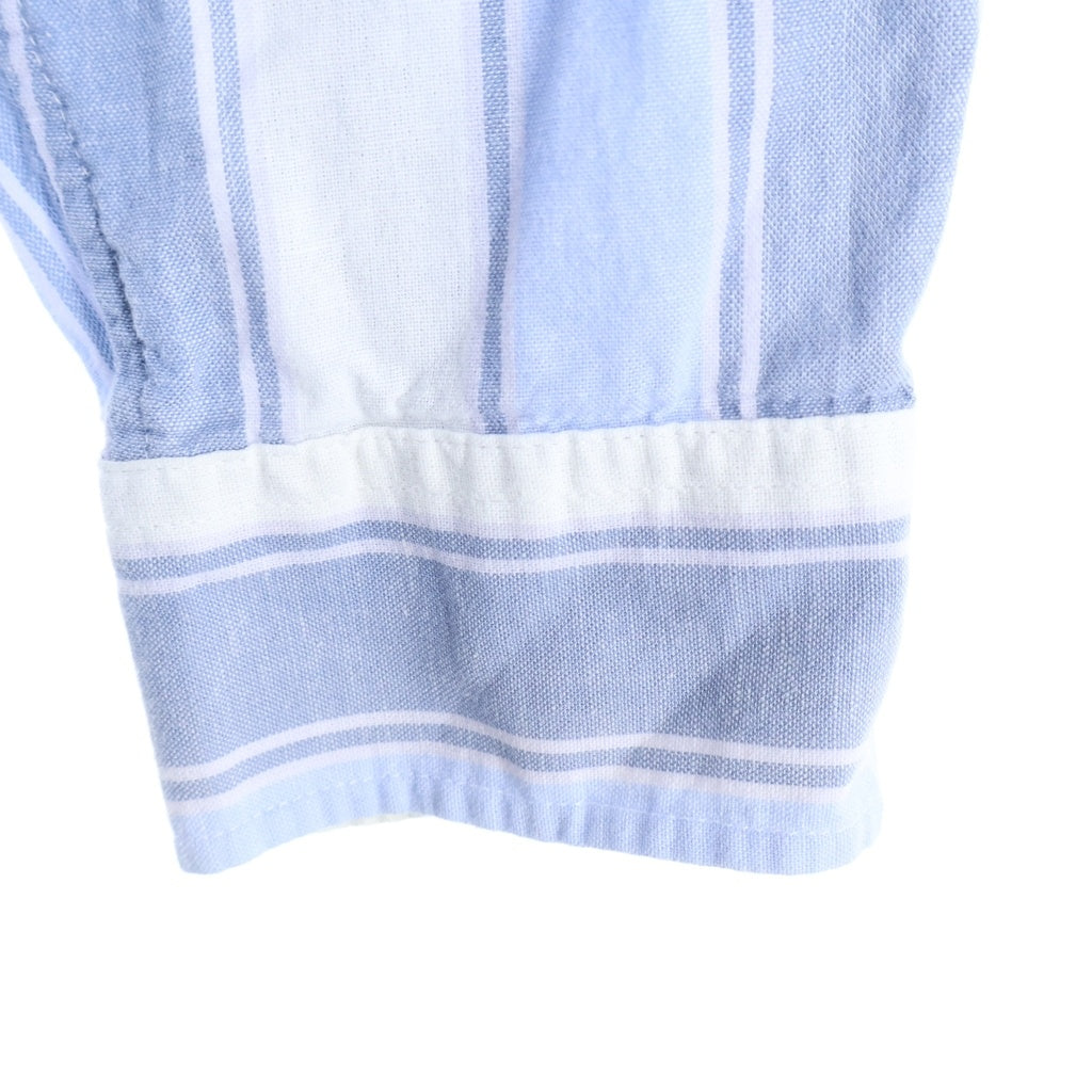 STUSSY(ステューシー) WIDE STRIPED SHIRT ワイドストライプ総柄 ボタン 長袖シャツ ブルー/ホワイト 1110239
