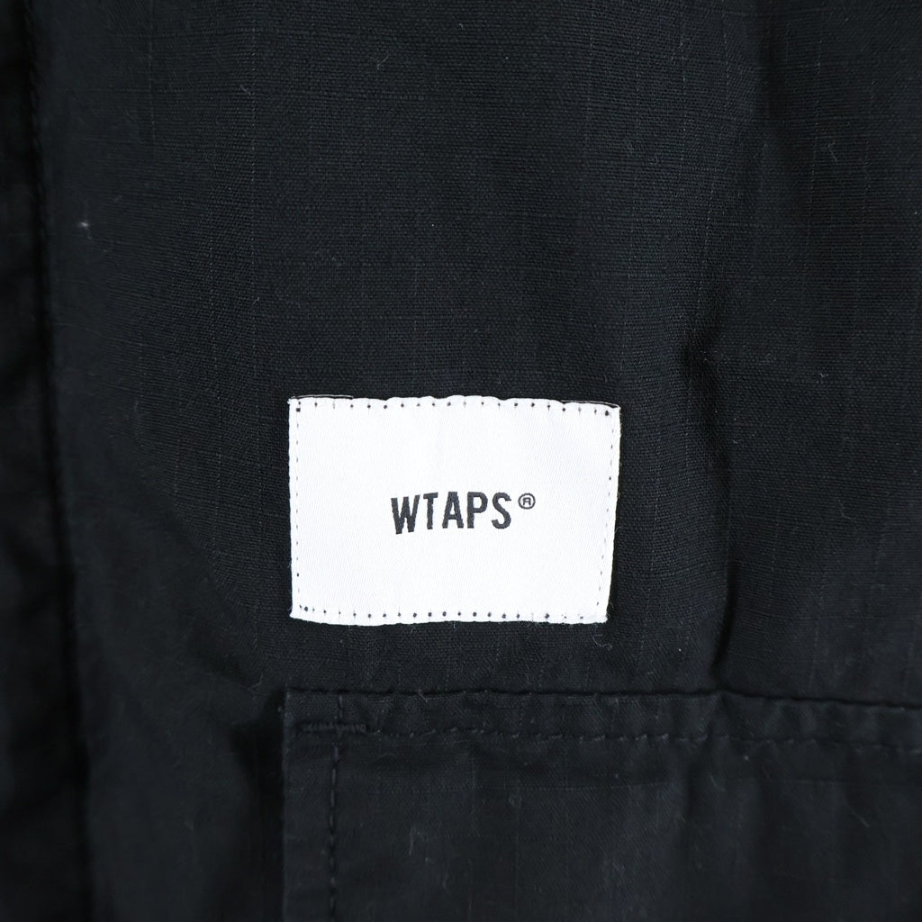 WTAPS(ダブルタップス) 24SS JMOD 01/LS/COTTON.RIPSTOP.IDENTITY 胸ポケット ボタン ジャングルシャツ ブラック 241WVDT-SHM01