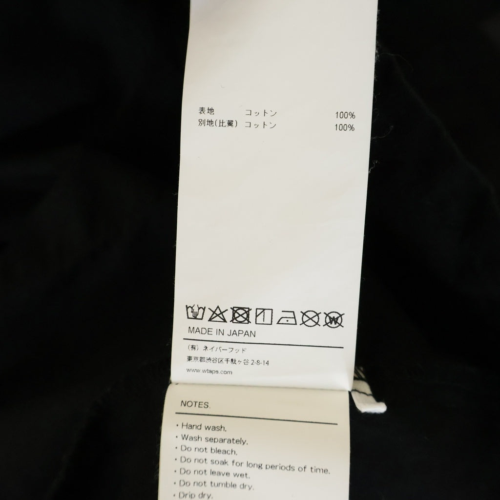 WTAPS(ダブルタップス) 24SS JMOD 01/LS/COTTON.RIPSTOP.IDENTITY 胸ポケット ボタン ジャングルシャツ ブラック 241WVDT-SHM01