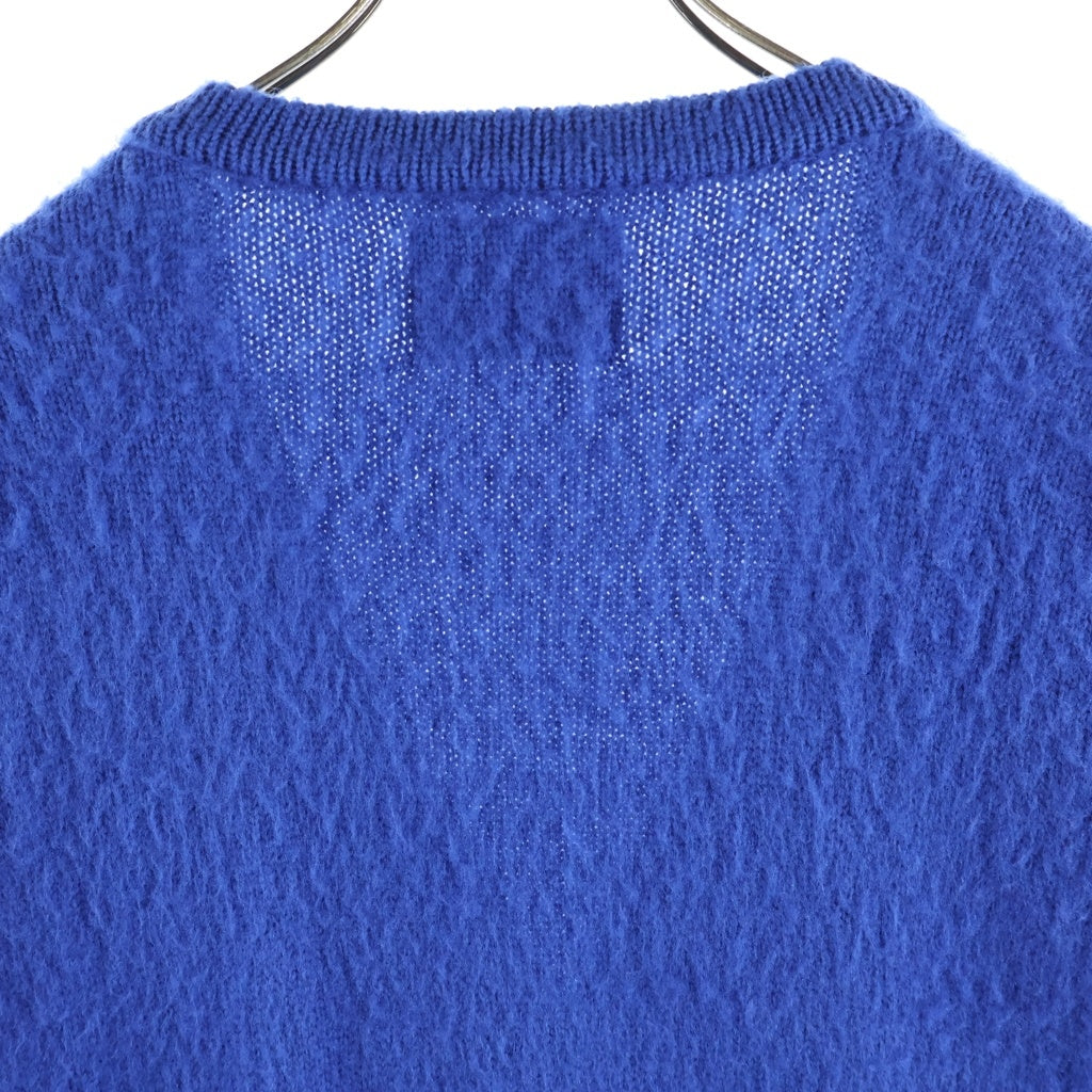 WTAPS(ダブルタップス) 24AW PALMER/SWEATER/ACRYLIC モヘア風アクリル ローゲージ ニット カーディガン ブルー 242WADT-KNM02