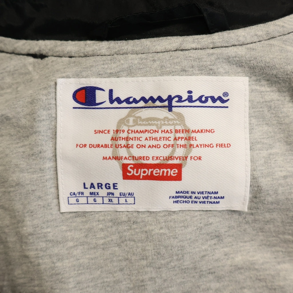 SUPREME(シュプリーム) 24SS ×Champion Coaches Jacket チャンピオン 裏地切替 バックアーチロゴデザイン コーチ ナイロン ジャケット ブラック
