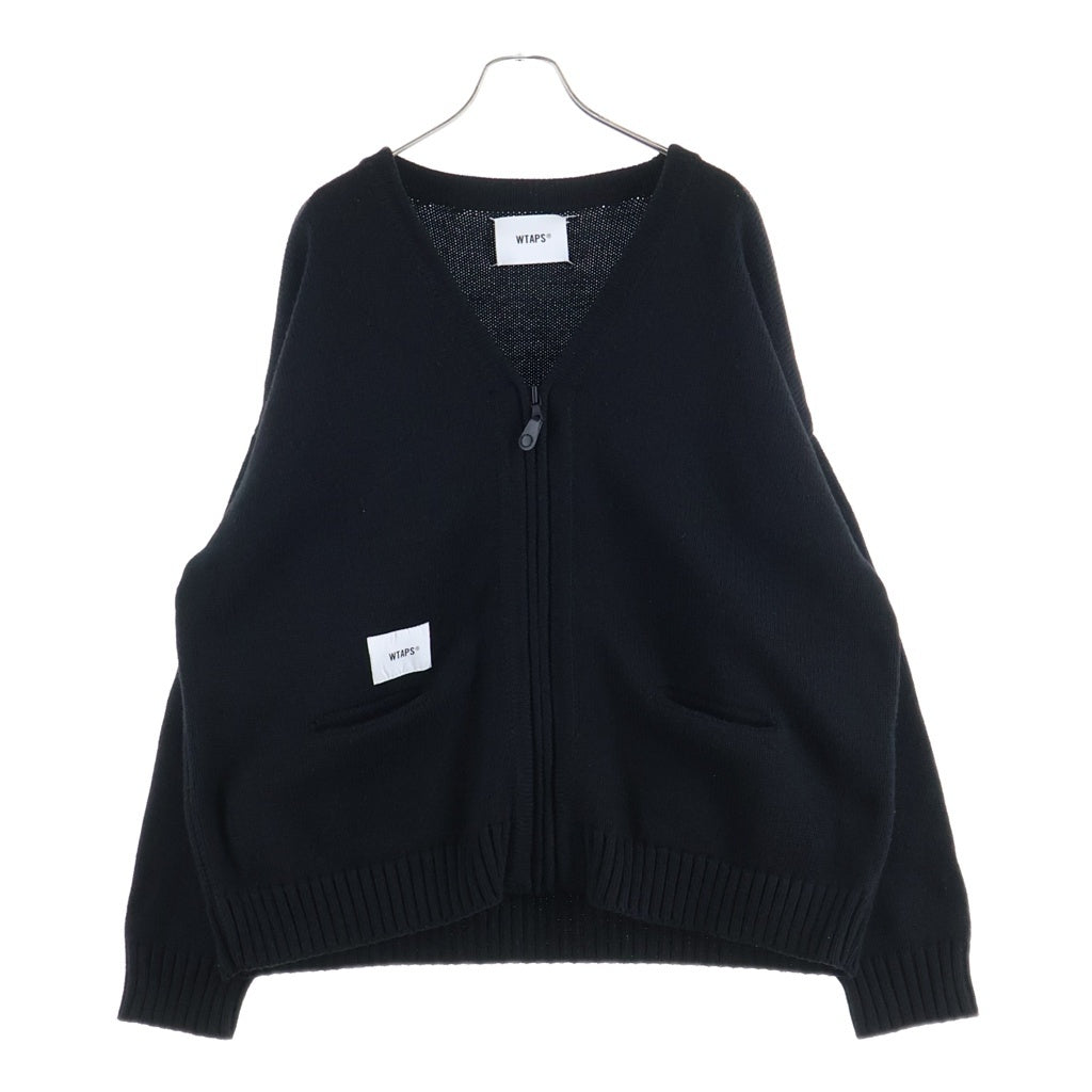 WTAPS(ダブルタップス) 21SS PALMER SWEATER ジップアップ ローゲージ ニット カーディガン ブラック 212MADT-KNM01