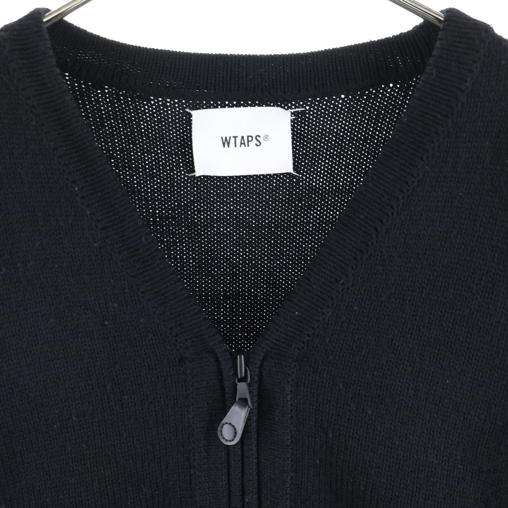 WTAPS(ダブルタップス) 21SS PALMER SWEATER ジップアップ ローゲージ ニット カーディガン ブラック 212MADT-KNM01