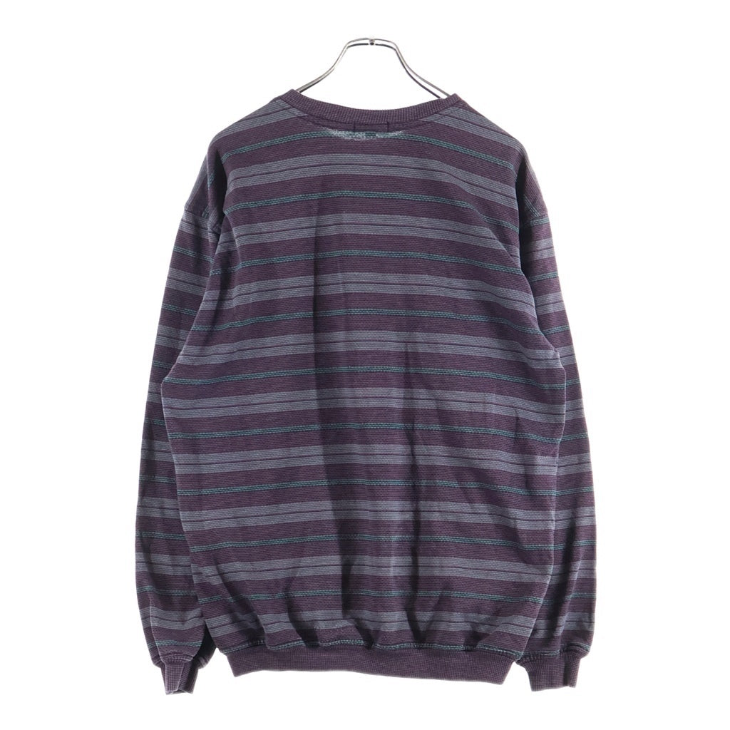 STUSSY(ステューシー) 80S VINTAGE ヴィンテージ レーヨン混 ボーダー クルーネック ロングスリーブ 長袖 ニット マルチ