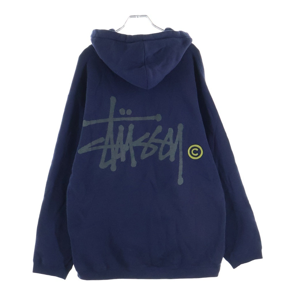 STUSSY(ステューシー) 90S VINTAGE ヴィンテージ ロゴデザイン フーデッド プルオーバー スウェット パーカー ネイビー