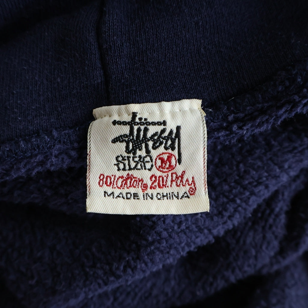 STUSSY(ステューシー) 90S VINTAGE ヴィンテージ ロゴデザイン フーデッド プルオーバー スウェット パーカー ネイビー