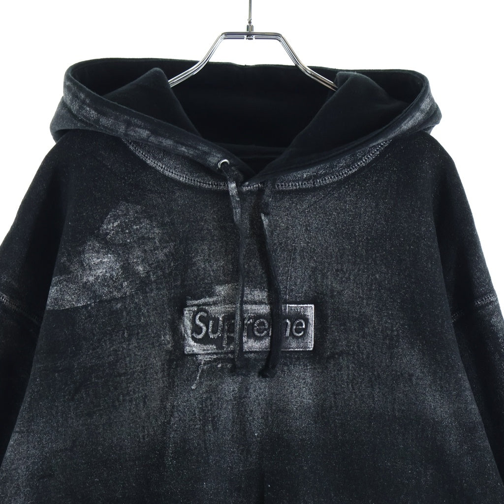 SUPREME(シュプリーム) 24SS ×MM6 Maison Margiela Foil Box Logo Hooded Sweatshirt エムエムシックス メゾンマルジェラ フォイル ボックスロゴパーカー ブラック