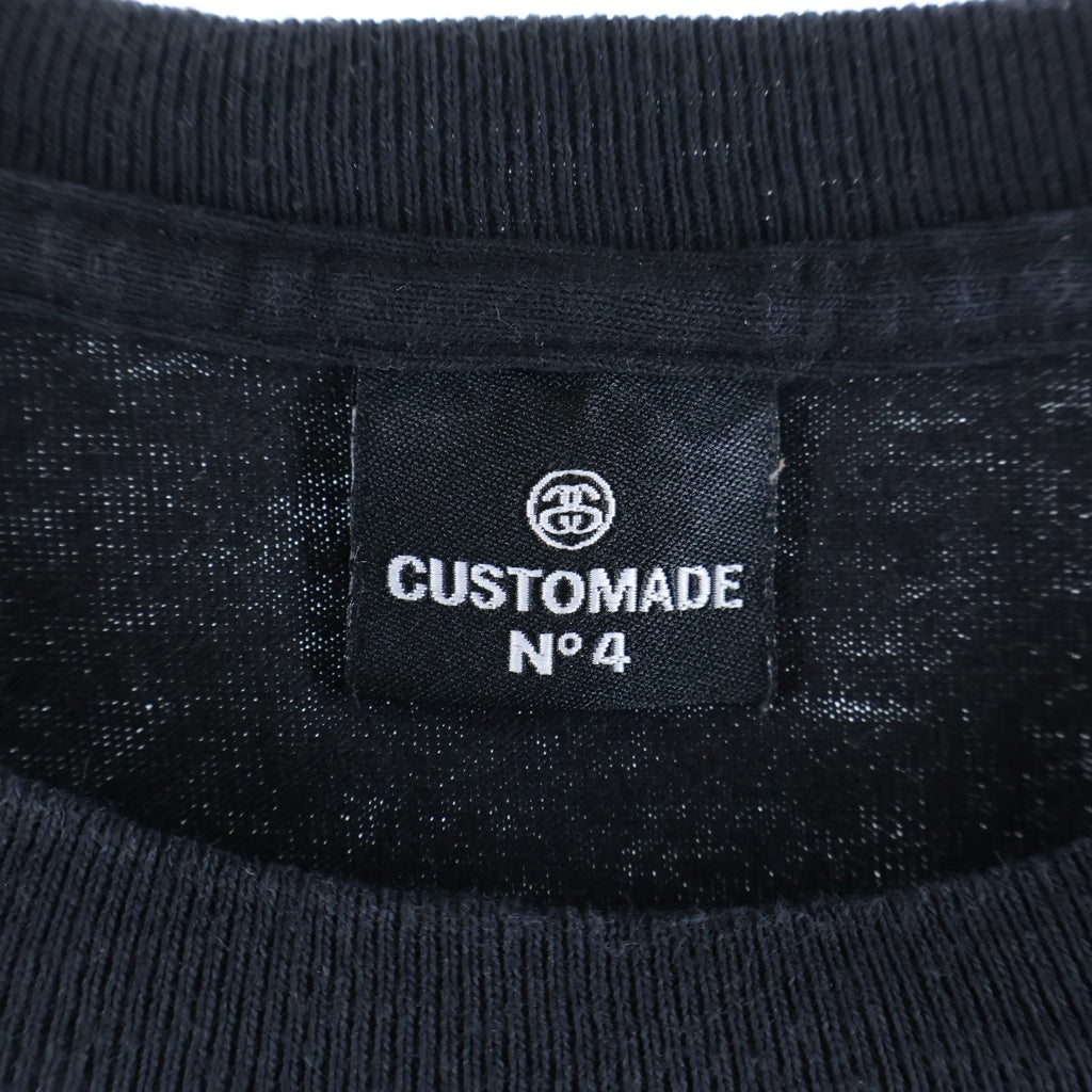 STUSSY(ステューシー) 90S VINTAGE ヴィンテージ マイクデザイン クルーネック 半袖Tシャツ カットソー ブラック
