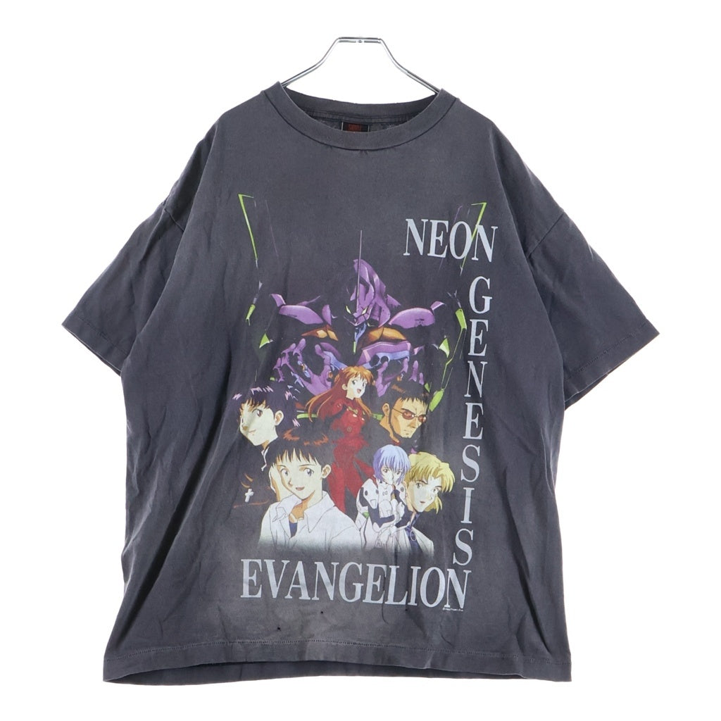 SAINT MICHAEL(セントマイケル) 24SS EV SS TEE/NEON GNSIS ×エヴァンゲリオン プリント デザイン クルーネック 半袖Tシャツ グレー SM-YS8-0000-C24
