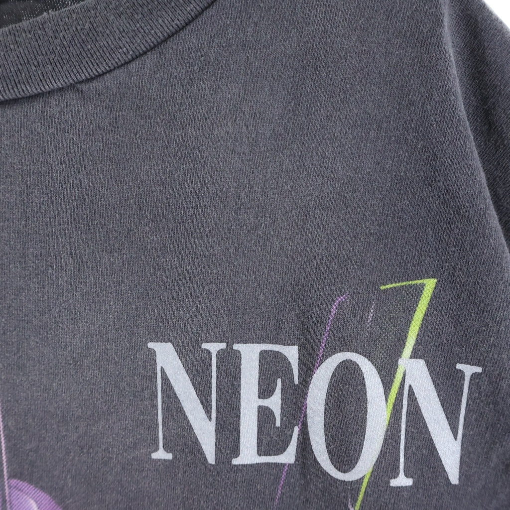 SAINT MICHAEL(セントマイケル) 24SS EV SS TEE/NEON GNSIS ×エヴァンゲリオン プリント デザイン クルーネック 半袖Tシャツ グレー SM-YS8-0000-C24