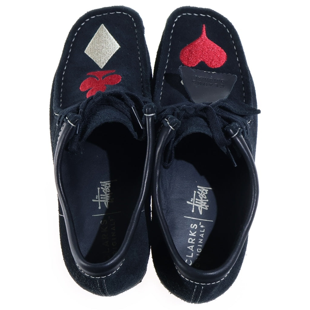 Clarks(クラークス) ×STUUSY WALLABEE ステューシー ワラビー トランプデザイン スエード スリッポン ブラック