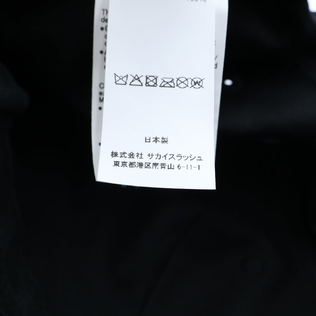 WTAPS(ダブルタップス) ×SACAI COTTON BACK SATIN CAP コットンサテン サテン 6パネル ベースボールキャップ 帽子 ブラック 25-0931S