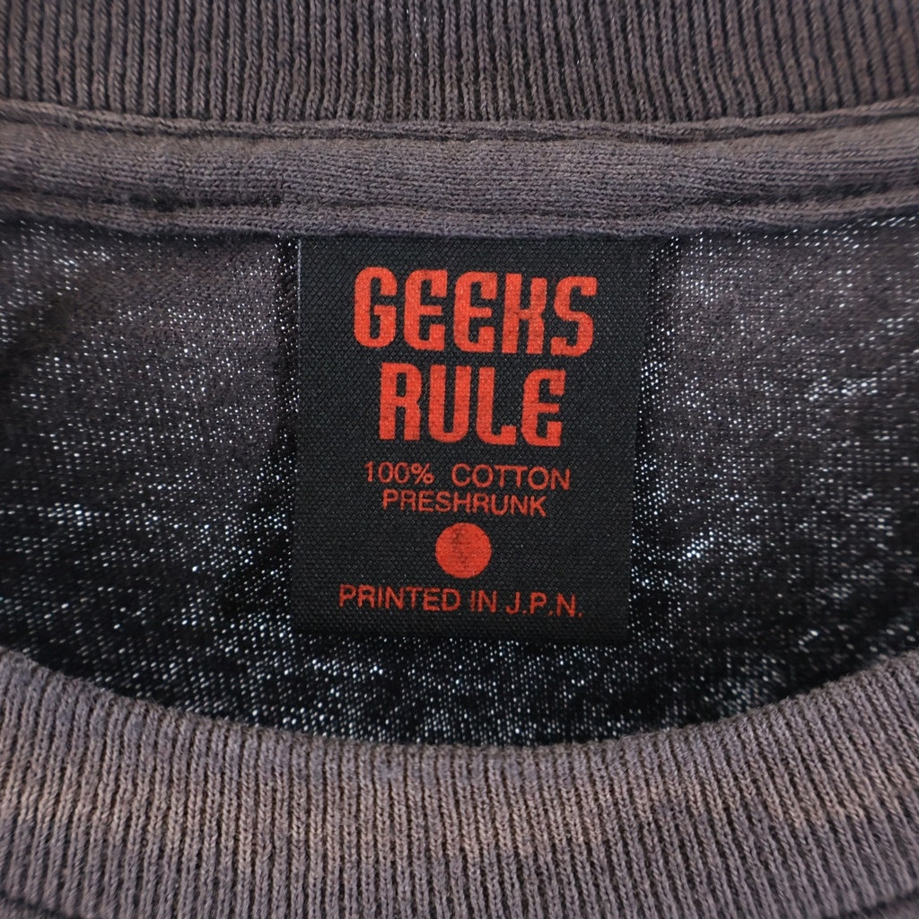 GEEKSRULE(ギークスルール) ×GHOST IN THE SHELL 15 SILKSCREEN PRINTING T SHIRT MOTOKO ×攻殻機動隊 素子デザイン クルーネック 半袖Tシャツ カットソー ブラック